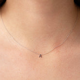Petite Letter Necklace in White Gold - Dracakis Jewellers